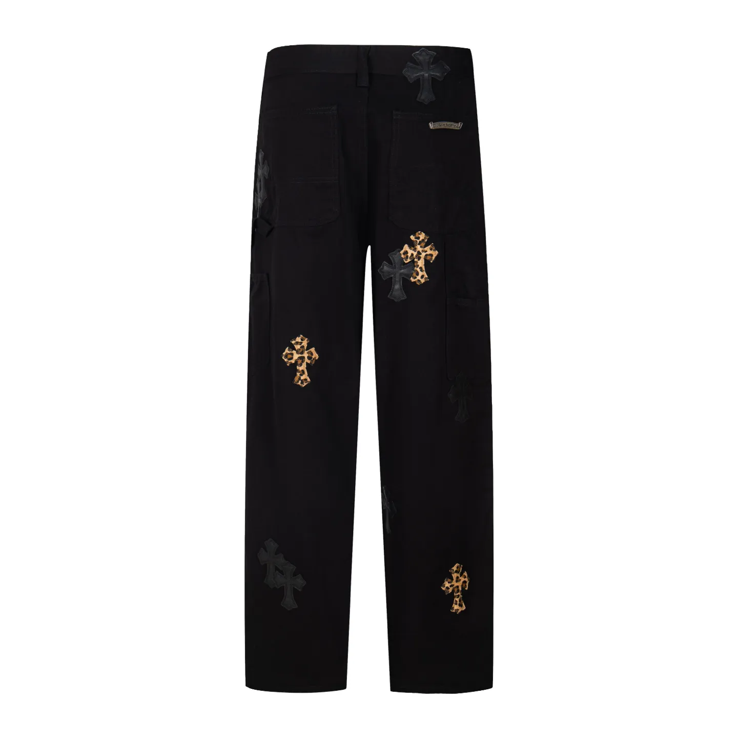 P260 Chrome Hearts Leopard Print Jeans with Black Leather and Wooden Leather Elements Washed Jeans. Really restores the ultimate vintage texture. Three-dimensional version. Loose and comfortable, not picky about the figure. Makes taller and slimmer. Factory-made. Original factory quality control. Same style for men and women. Can be matched with couples. Versatile recommendation. Must-have jeans for all seasons. Fashionistas have been disappointed. From the quality selection of fabrics, the tailoring of details, and the matching of patterns, they are all impeccable! The upper body is so handsome when worn...it can be easily worn by men, women and children! The craftsmanship is made of heavy-duty washed pure cotton denim fabric. After washing, it is soft and thick. It is very stylish when worn on the body. Style number: 1776# Color: black Size: 28 30 32 34 36